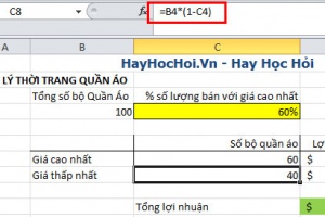 Sử dụng Goal Seek trong What if analysis để tìm kiến doanh thu mục tiêu trong Excel